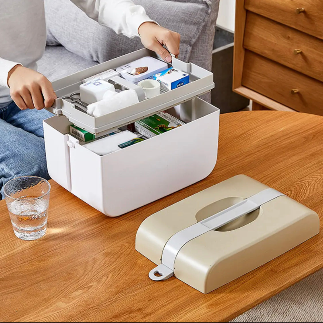 Double Layer Large Medicine Box, Multi Layer First Aid Kit, Portable Travel Medicine Box Double Layer Large Medicine Box, Multi Layer First Aid Kit, Portable Travel Medicine Box